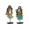 Decorative Figure DKD Home Decor 22 x 8 x 42,5 cm Black Golden Buddha Turquoise Oriental (2 Units)