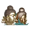 Decorative Figure DKD Home Decor 22 x 8 x 42,5 cm Black Golden Buddha Turquoise Oriental (2 Units)