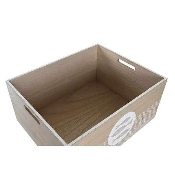 Decorative box DKD Home Decor Natural MDF Wood Spirals Mediterranean 50 x 40 x 22,5 cm