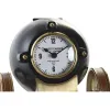 Table clock DKD Home Decor 20,5 x 20,5 x 21,5 cm Black Golden Aluminium Resin Colonial