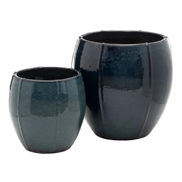 Set of Planters Ceramic Blue 55 x 55 x 55 cm (2 Units)