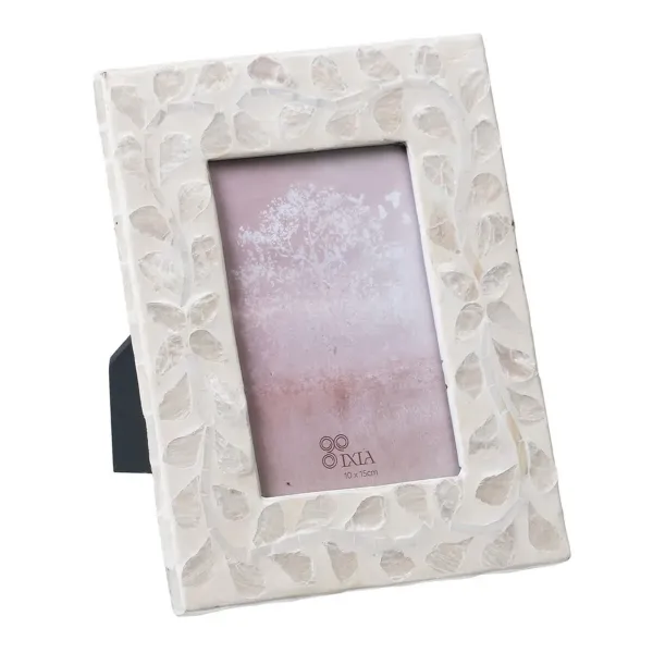 Photo frame Beige Mother of pearl 17 x 22 cm MDF Wood