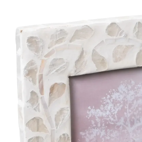 Photo frame Beige Mother of pearl 17 x 22 cm MDF Wood