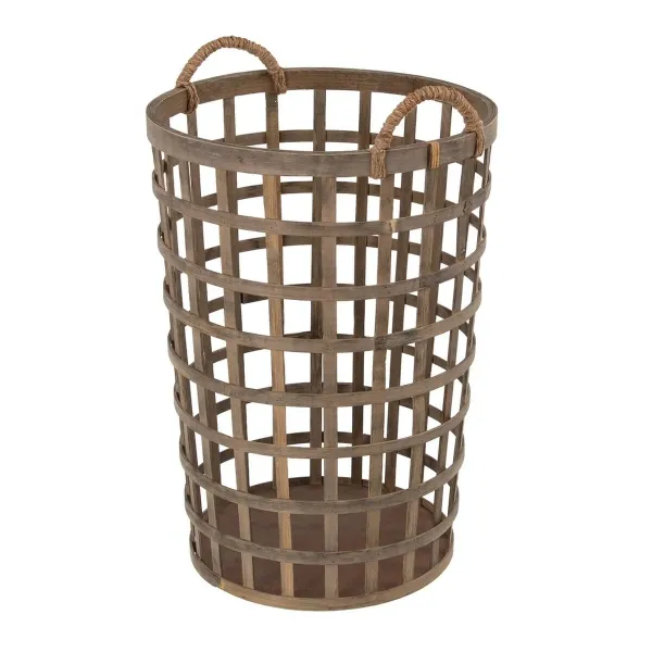 Set of Baskets 41 x 41 x 56 cm Natural Bamboo (3 Pieces)