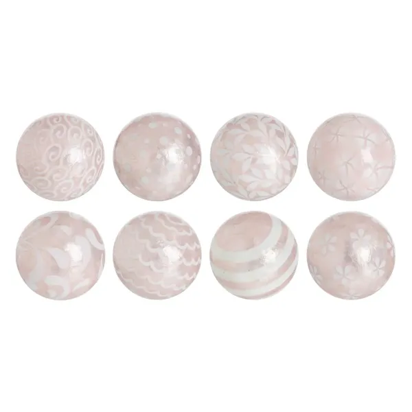 Balls CAPIZ Decoration Pink 10 x 10 x 10 cm (8 Units)