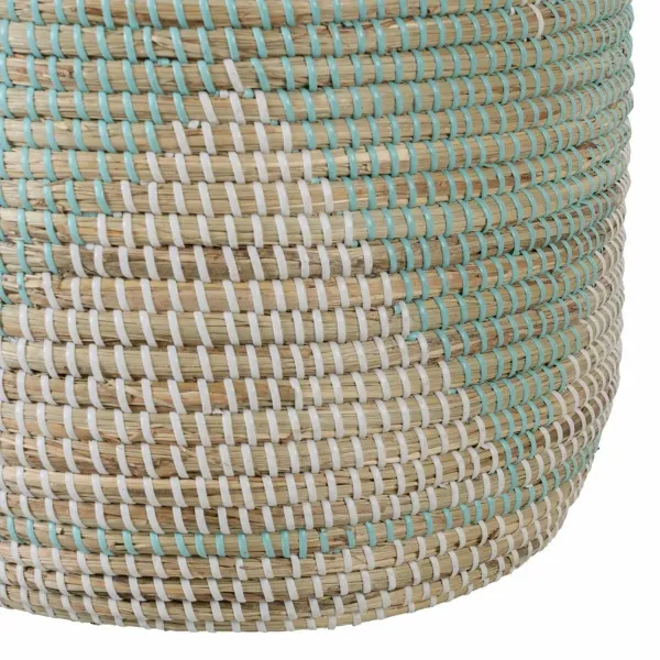 Set of Baskets 38 x 38 x 50 cm Natural Grey Natural Fibre (2 Pieces)