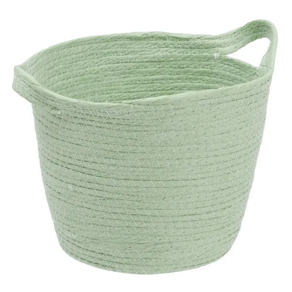 Set of Baskets Rope Light Green 26 x 26 x 33 cm (3 Pieces)