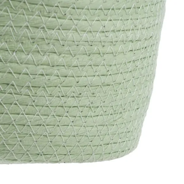 Set of Baskets Rope 20 x 20 x 27 cm Light Green (3 Pieces)