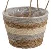 Set of Baskets Natural Grey Natural Fibre 20 x 20 x 27 cm (3 Pieces)