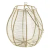 Lantern Candleholder Golden Iron Lantern 18 x 18 x 24 cm