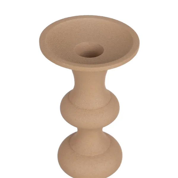 Candleholder 13 x 13 x 39,5 cm Beige Aluminium