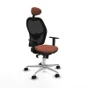 Office Chair with Headrest Jorquera Piqueras y Crespo 1D086N1 Brown Black