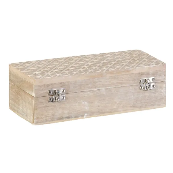 Decorative box 26,6 x 11 x 8,5 cm Mango wood (2 Units)