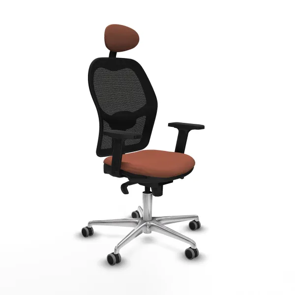 Office Chair with Headrest Jorquera Piqueras y Crespo 2D086G1 Brown Black