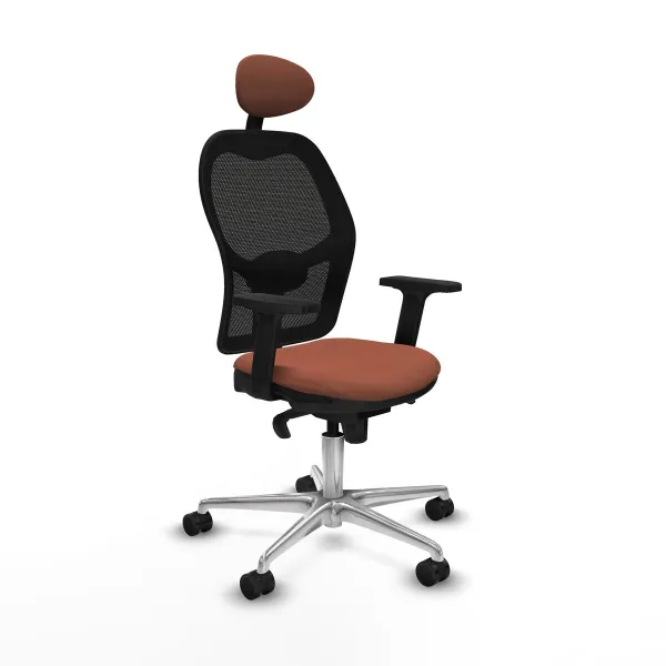 Office Chair with Headrest Jorquera Piqueras y Crespo 2D086N1 Brown Black