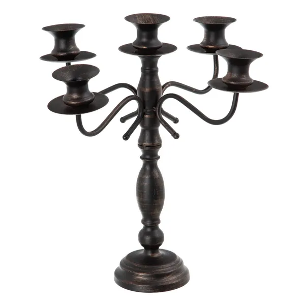 Candle Holder Black Metal 42 x 42 x 42 cm