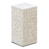 Candleholder Beige Mother of pearl MDF Wood 10,5 x 10,5 x 21 cm