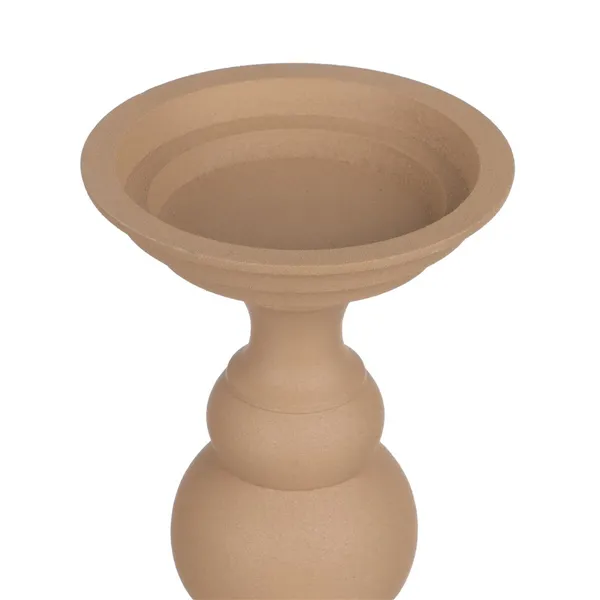 Candleholder 15 x 15 x 28 cm Beige Aluminium