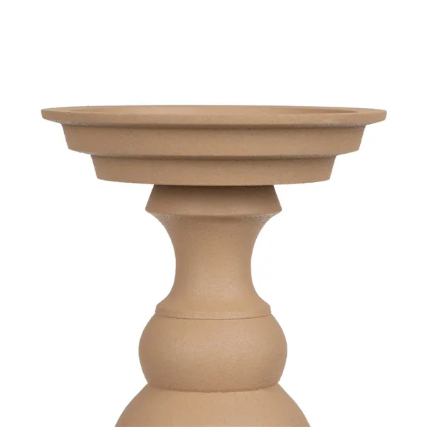 Candleholder 15 x 15 x 28 cm Beige Aluminium