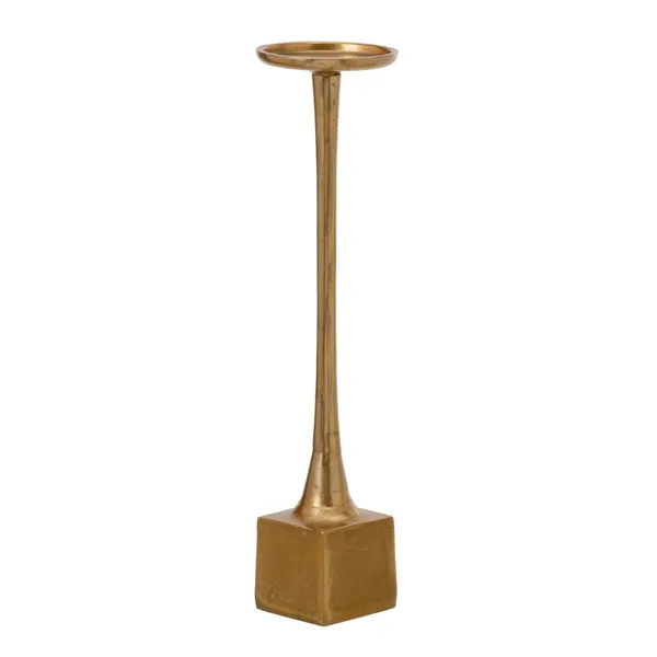 Candleholder 12 x 12 x 48,5 cm Golden Aluminium