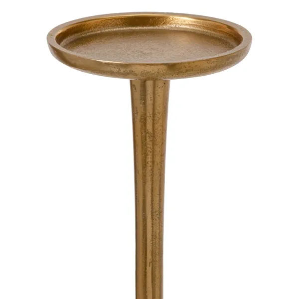 Candleholder 12 x 12 x 48,5 cm Golden Aluminium