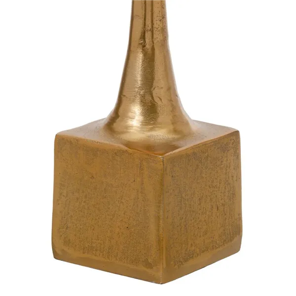 Candleholder 12 x 12 x 48,5 cm Golden Aluminium