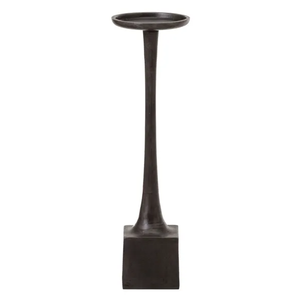 Candleholder 12 x 12 x 41,5 cm Grey Aluminium