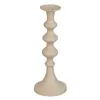 Candleholder 13 x 13 x 33 cm Aluminium Cream