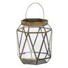 Lantern 23 x 23 x 27 cm Candleholder Crystal Golden Metal