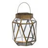 Lantern Candleholder Crystal Golden Metal 17 x 17 x 22 cm