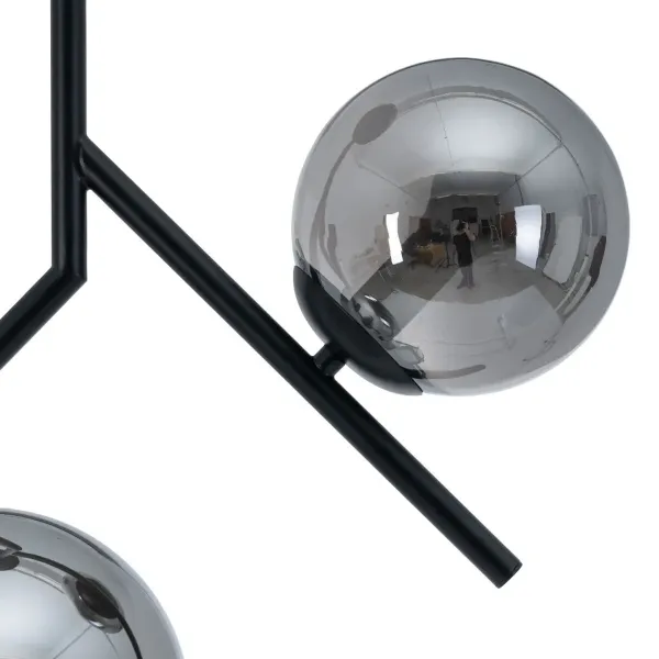 Ceiling Light 50 x 15 x 54 cm Crystal Black Metal