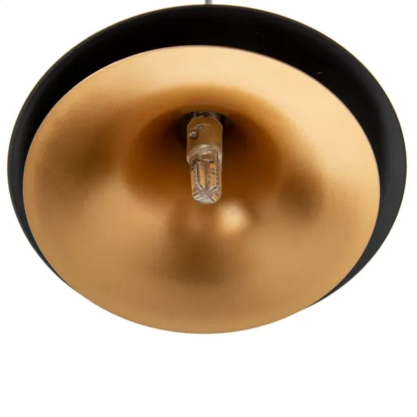 Ceiling Light 36 x 36 x 130 cm Black Golden Metal Ø 18,5 cm