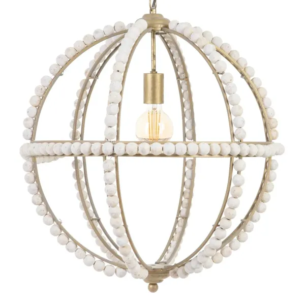 Ceiling Light 54 x 54 x 54 cm Metal Wood White