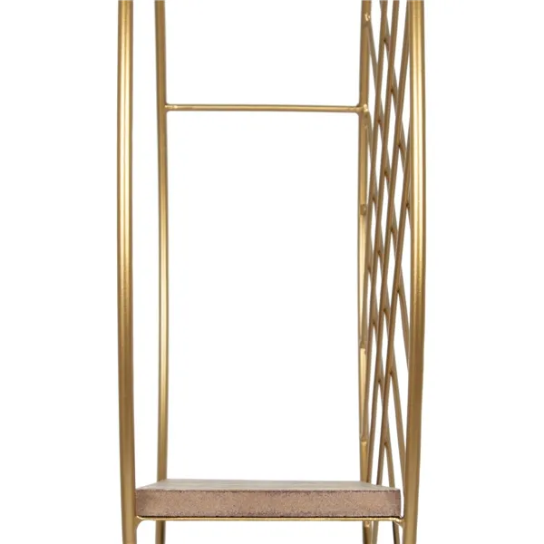 Shelve 51 x 14 x 51 cm Natural Golden Metal Wood