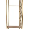 Shelve 51 x 14 x 51 cm Natural Golden Metal Wood