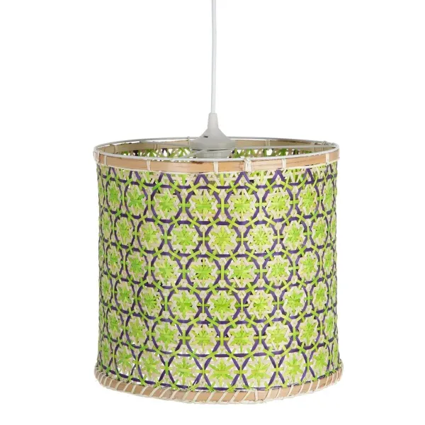 Ceiling Light 32 x 32 x 29 cm Natural Green Bamboo 220 V 40 W (3 Units)