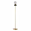 Floor Lamp 24,5 x 24,5 x 158 cm Crystal Black Metal White