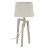 Desk lamp White Linen Wood 60 W 220 V 240 V 220-240 V 30 x 30 x 66 cm