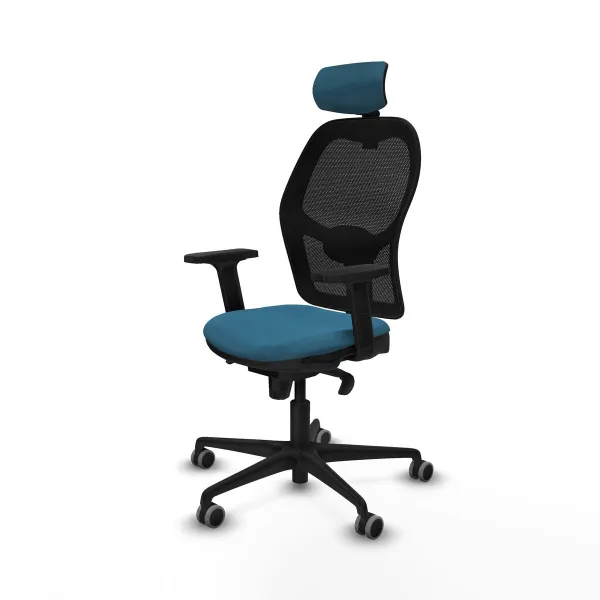 Office Chair with Headrest Jorquera Piqueras y Crespo 2D036G2 Black Petroleum green