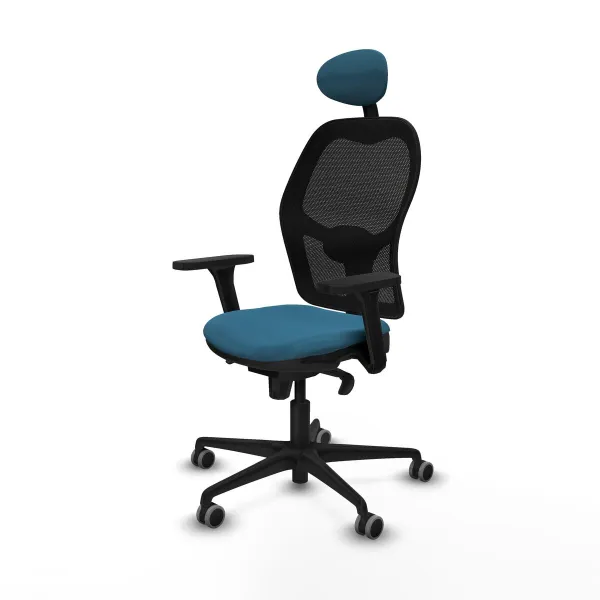Office Chair with Headrest Jorquera Piqueras y Crespo 3D036G1 Black Petroleum green