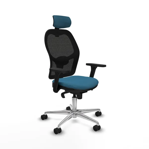 Office Chair with Headrest Jorquera Piqueras y Crespo 3D086N2 Black Petroleum green