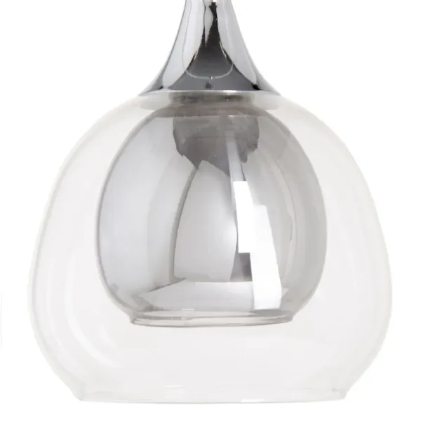 Ceiling Light 16 x 16 x 50 cm Crystal Grey Metal