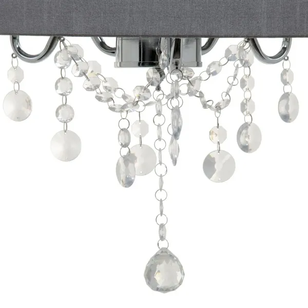 Ceiling Light 44 x 44 x 65 cm Grey Metal Ø 44 cm