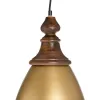 Ceiling Light 21 x 21 x 37 cm Golden Wood Iron