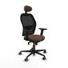 Office Chair with Headrest Jorquera Piqueras y Crespo 2D036G1 Black Dark brown