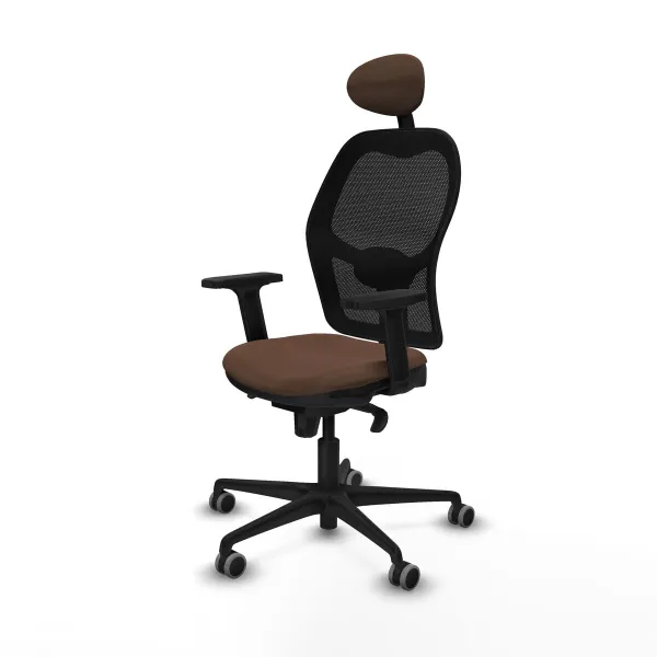 Office Chair with Headrest Jorquera Piqueras y Crespo 2D036G1 Black Dark brown