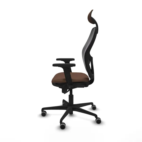 Office Chair with Headrest Jorquera Piqueras y Crespo 2D036G1 Black Dark brown