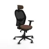 Office Chair with Headrest Jorquera Piqueras y Crespo 2D036G2 Black Dark brown