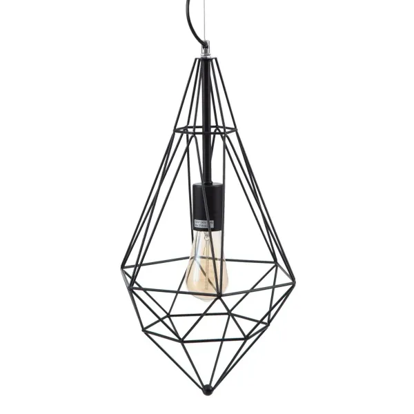 Ceiling Light Black Metal 26 x 26 x 46 cm