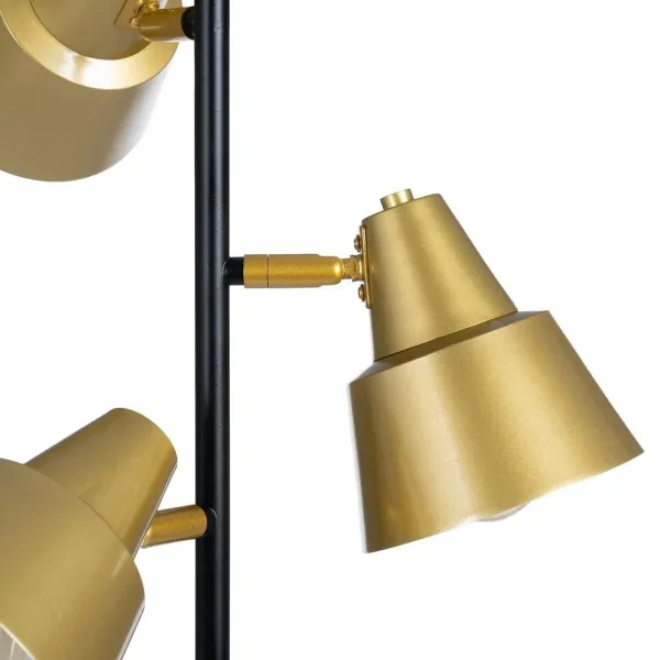 Floor Lamp 30 x 30 x 155 cm Black Golden Metal